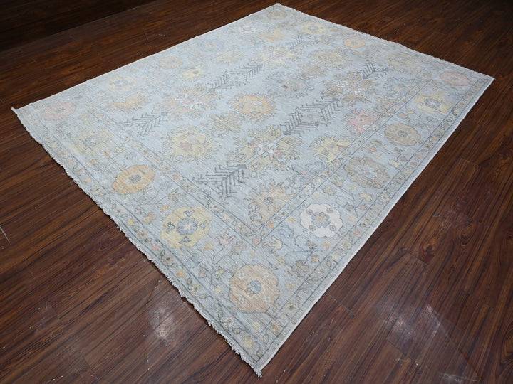 8'3" x 10'0" New Hand Knotted Grey Wool Rectangle Oriental Rug - MOA10288649