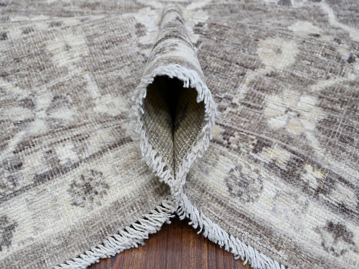 8'1" x 9'9" New Hand Knotted Grey Wool Rectangle Oriental Rug - MOA10288650