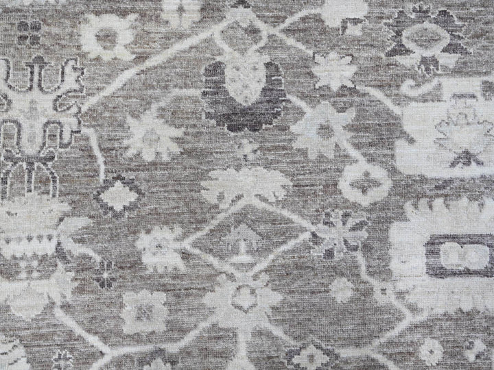 8'1" x 9'9" New Hand Knotted Grey Wool Rectangle Oriental Rug - MOA10288650