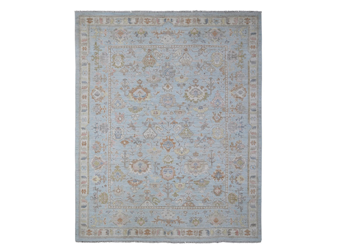 8'4" x 10'2" New Hand Knotted Blue Wool Rectangle Oriental Rug - MOA10288653