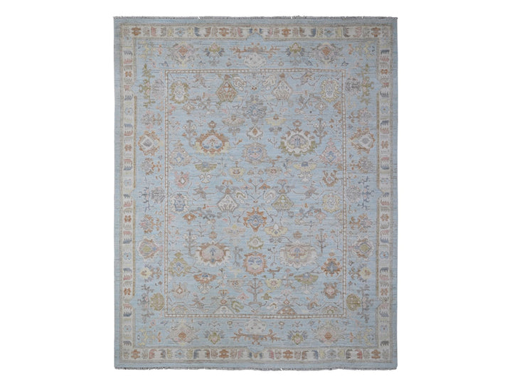 8'4" x 10'2" New Hand Knotted Blue Wool Rectangle Oriental Rug - MOA10288653