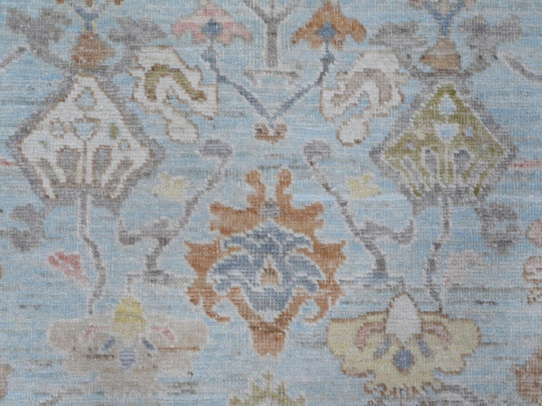 8'4" x 10'2" New Hand Knotted Blue Wool Rectangle Oriental Rug - MOA10288653