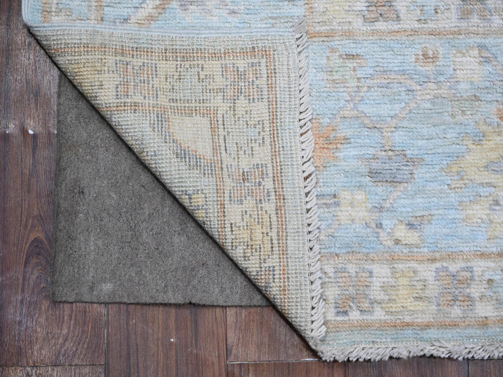 7'9" x 9'9" New Hand Knotted Blue Wool Rectangle Oriental Rug - MOA10288658