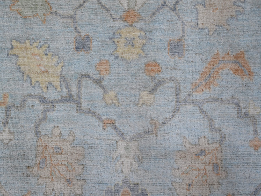 7'9" x 9'9" New Hand Knotted Blue Wool Rectangle Oriental Rug - MOA10288658