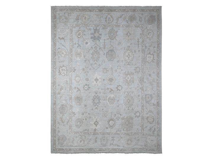 9'2" x 12'0" New Hand Knotted Grey Wool Rectangle Oriental Rug - MOA10288669