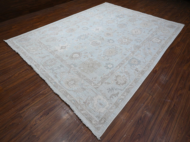 9'2" x 12'0" New Hand Knotted Grey Wool Rectangle Oriental Rug - MOA10288669