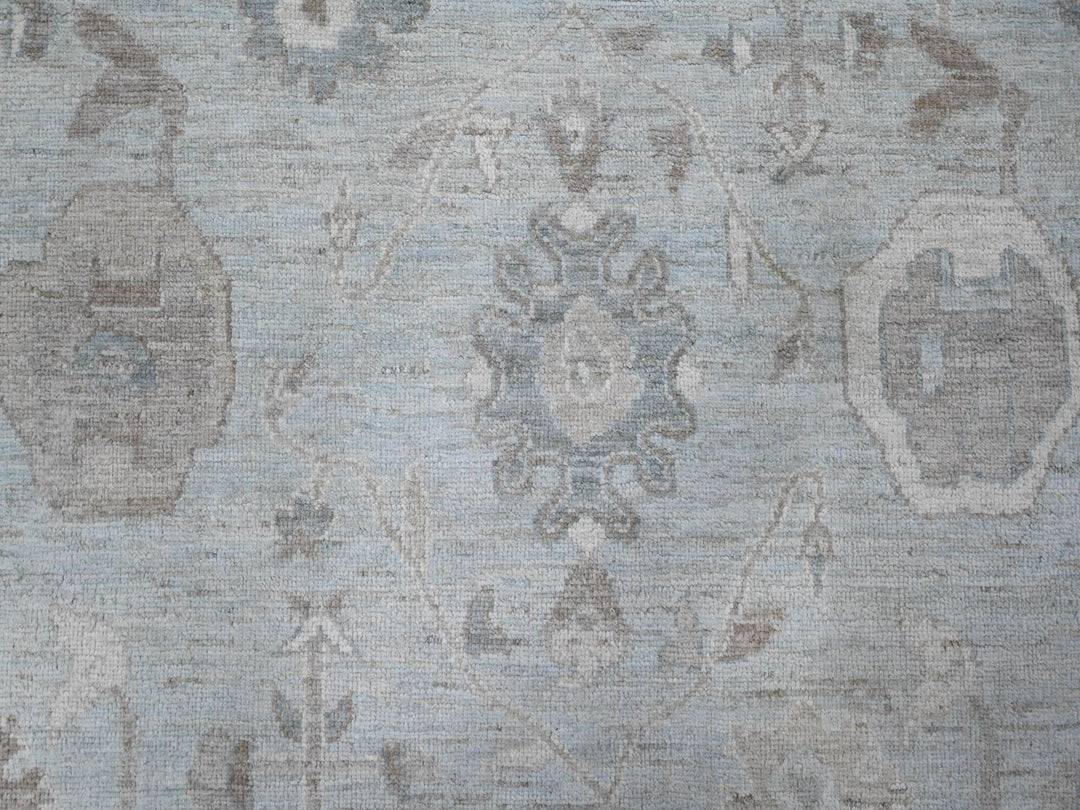 9'2" x 12'0" New Hand Knotted Grey Wool Rectangle Oriental Rug - MOA10288669