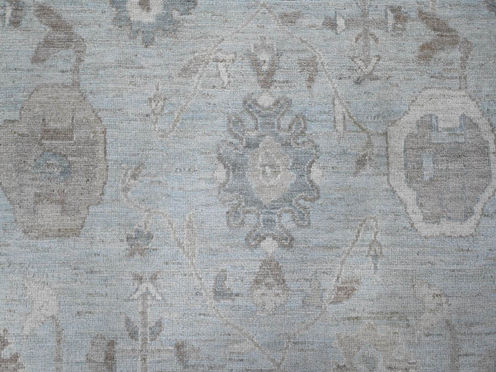 9'2" x 12'0" New Hand Knotted Grey Wool Rectangle Oriental Rug - MOA10288669