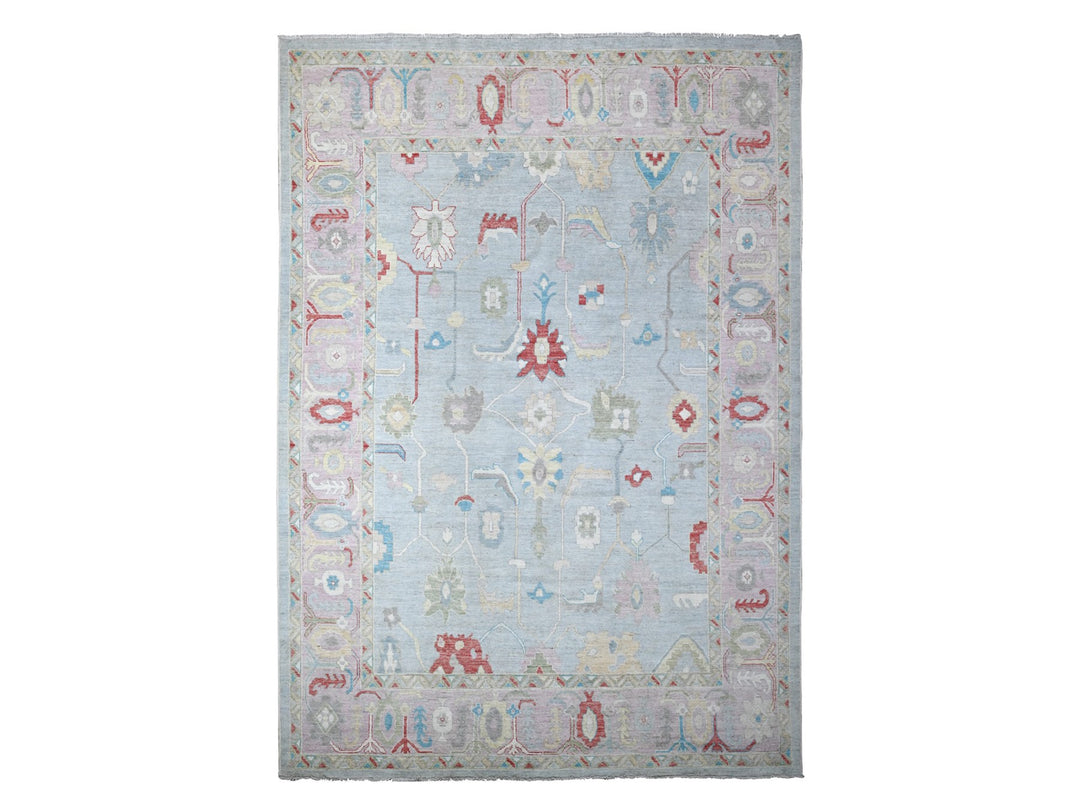 9'9" x 13'9" New Hand Knotted Grey Wool Rectangle Oriental Rug - MOA10288671