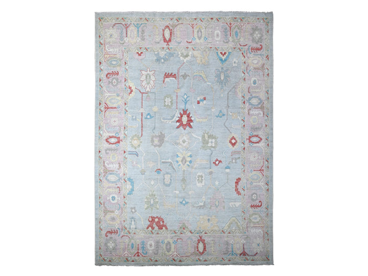 9'9" x 13'9" New Hand Knotted Grey Wool Rectangle Oriental Rug - MOA10288671