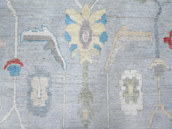 9'9" x 13'9" New Hand Knotted Grey Wool Rectangle Oriental Rug - MOA10288671