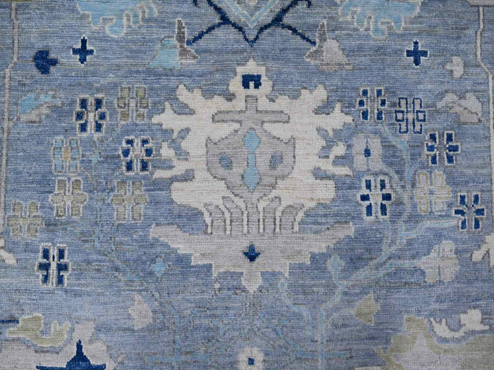 9'11" x 9'7" New Hand Knotted Blue Wool Square Oriental Rug - MOA10288687