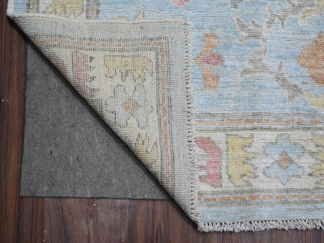 9'11" x 13'5" New Hand Knotted Blue Wool Rectangle Oriental Rug - MOA10288689