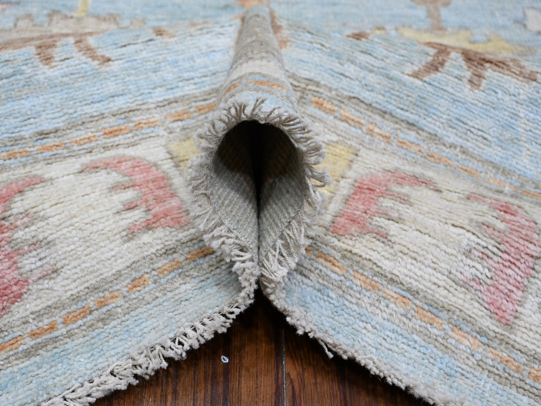 9'11" x 13'5" New Hand Knotted Blue Wool Rectangle Oriental Rug - MOA10288689