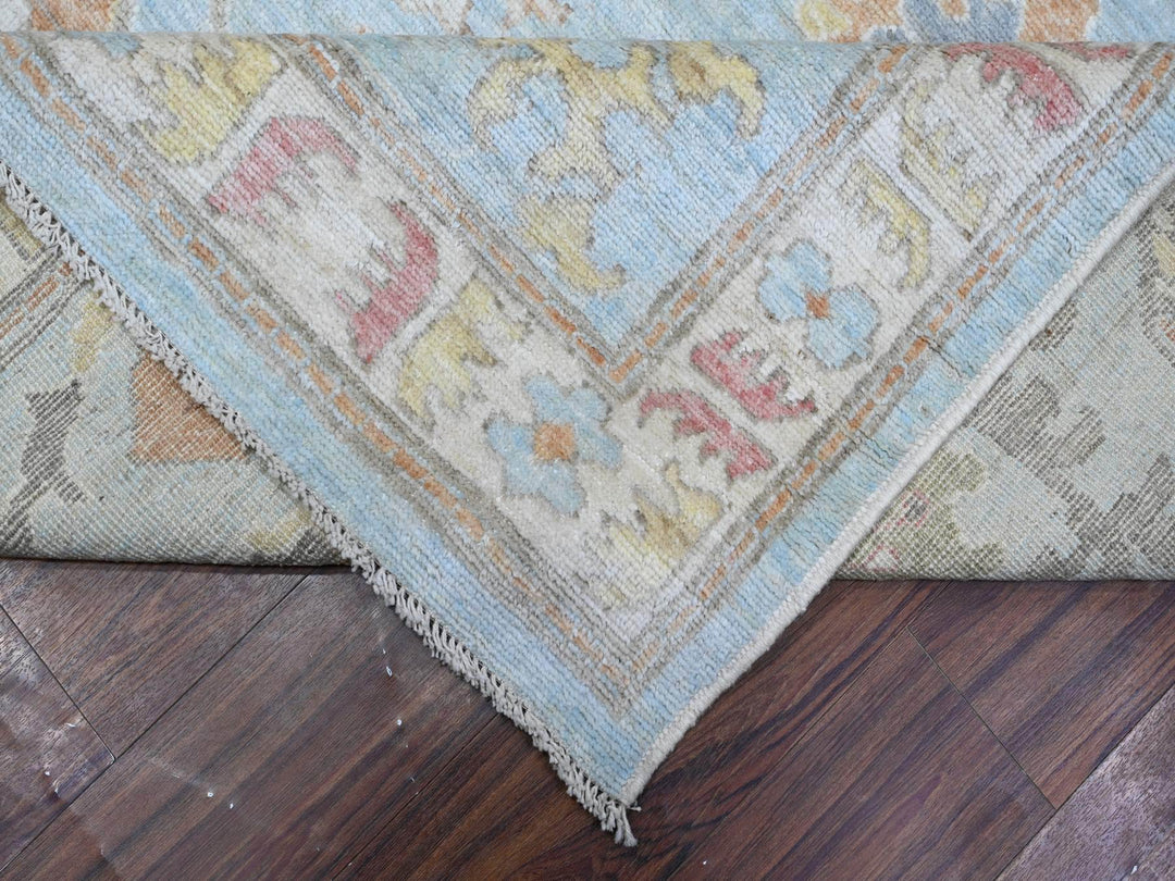 9'11" x 13'5" New Hand Knotted Blue Wool Rectangle Oriental Rug - MOA10288689
