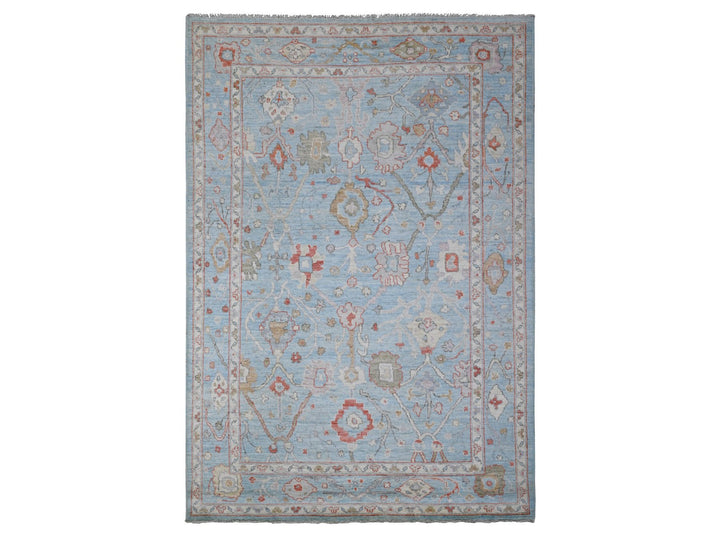 5'11" x 8'8" New Hand Knotted Blue Wool Rectangle Oriental Rug - MOA10288695