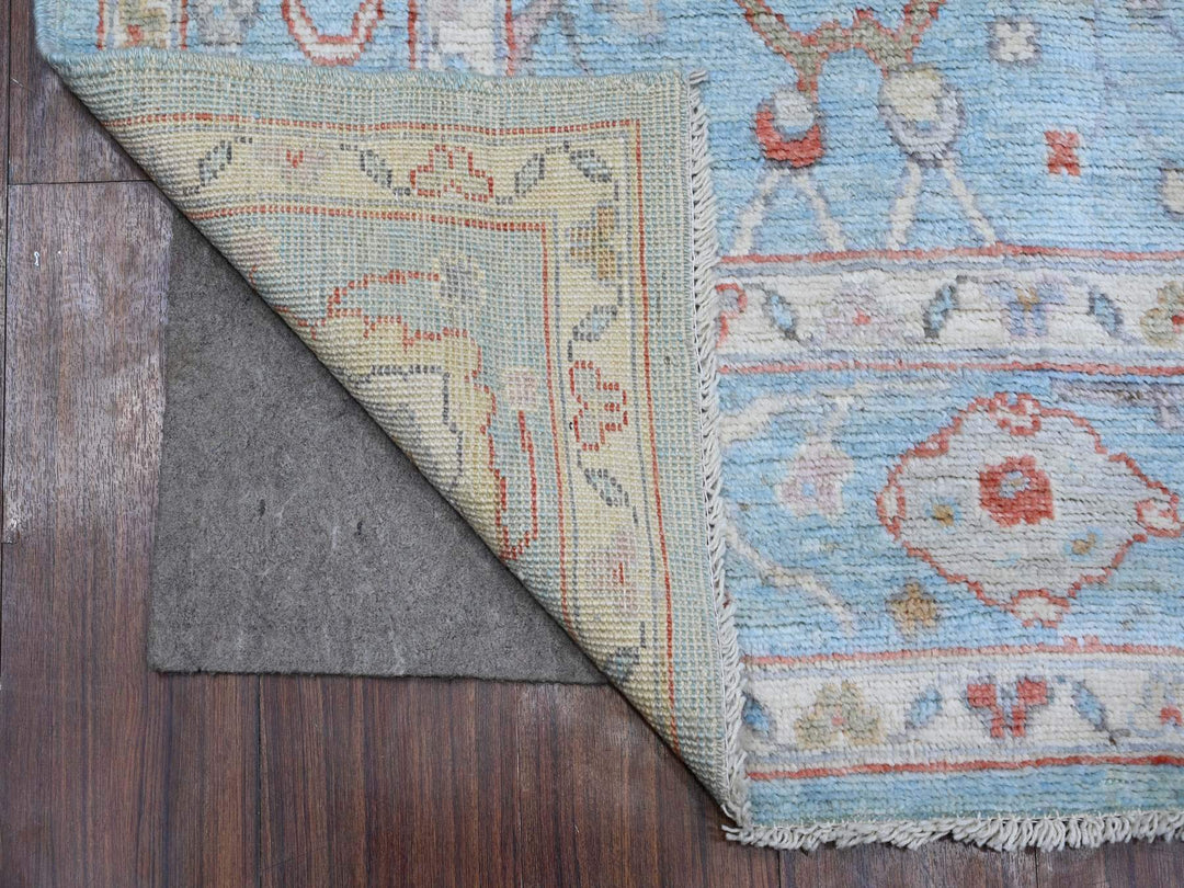 5'11" x 8'8" New Hand Knotted Blue Wool Rectangle Oriental Rug - MOA10288695