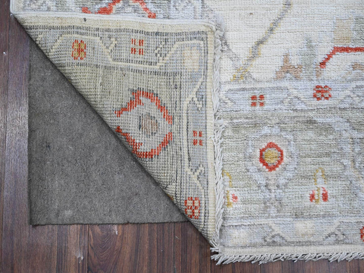 6'1" x 8'8" New Hand Knotted Ivory Wool Rectangle Oriental Rug - MOA10288698