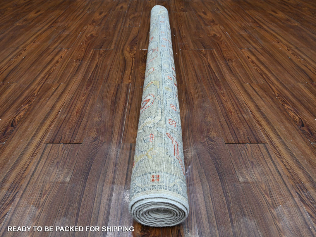 6'1" x 8'8" New Hand Knotted Ivory Wool Rectangle Oriental Rug - MOA10288698