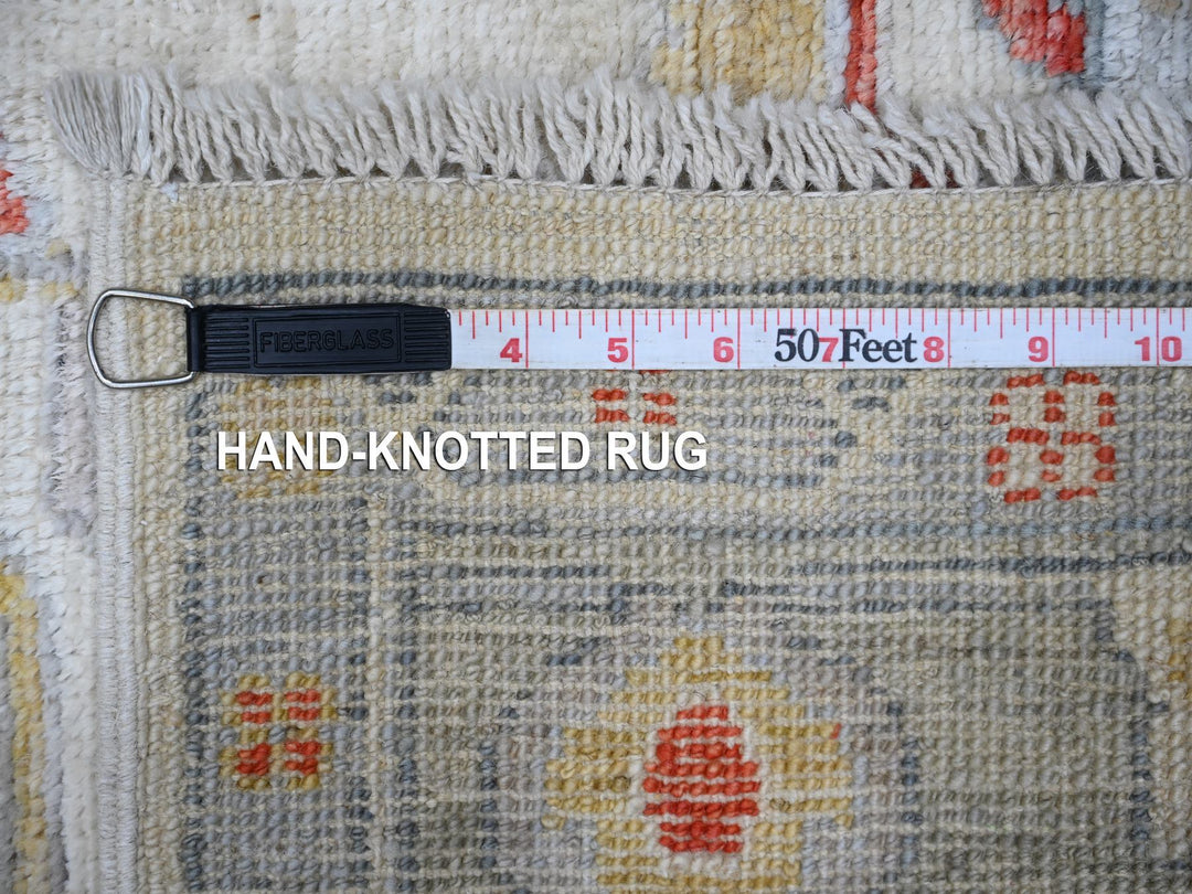 6'1" x 8'8" New Hand Knotted Ivory Wool Rectangle Oriental Rug - MOA10288698