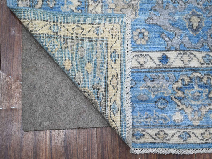 6'1" x 8'8" New Hand Knotted Blue Wool Rectangle Oriental Rug - MOA10288699