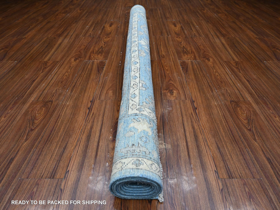 6'1" x 8'8" New Hand Knotted Blue Wool Rectangle Oriental Rug - MOA10288699