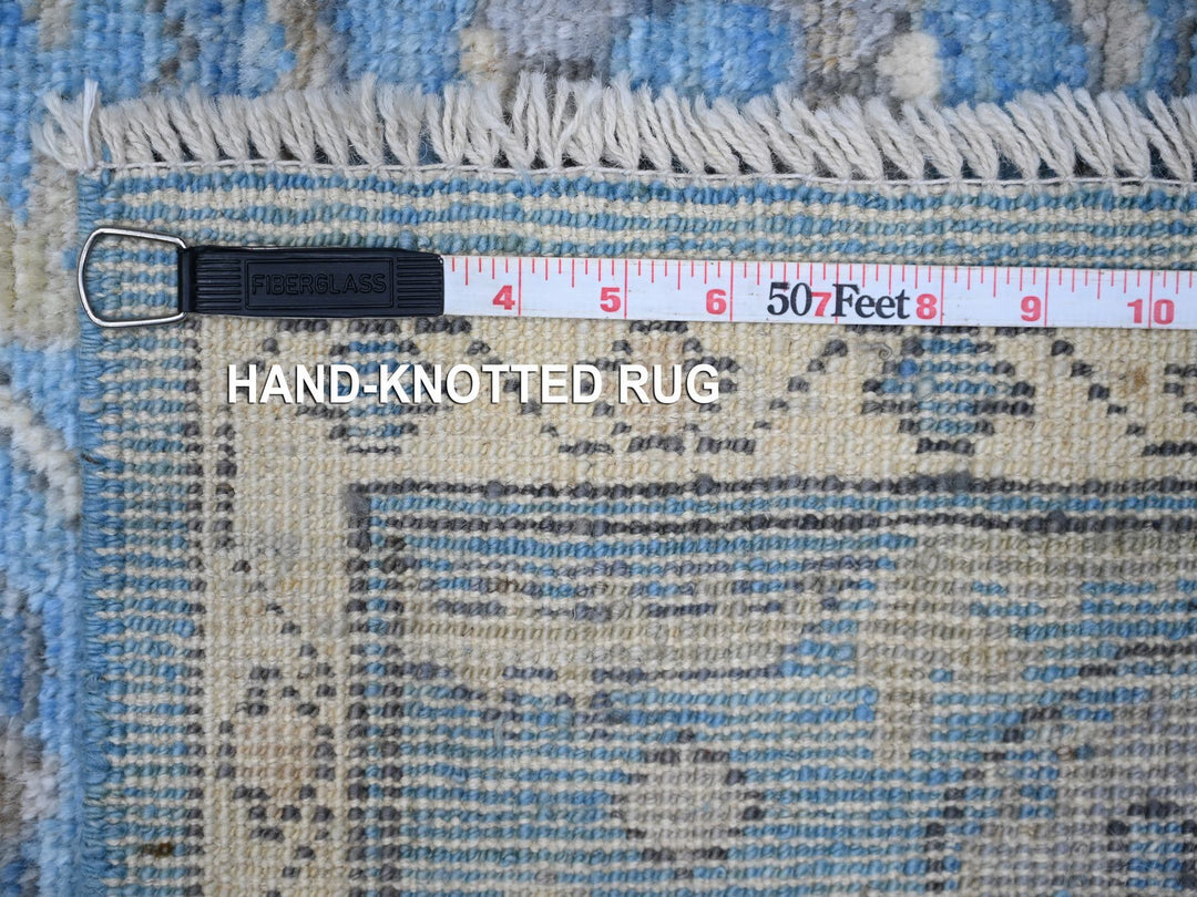 6'1" x 8'8" New Hand Knotted Blue Wool Rectangle Oriental Rug - MOA10288699