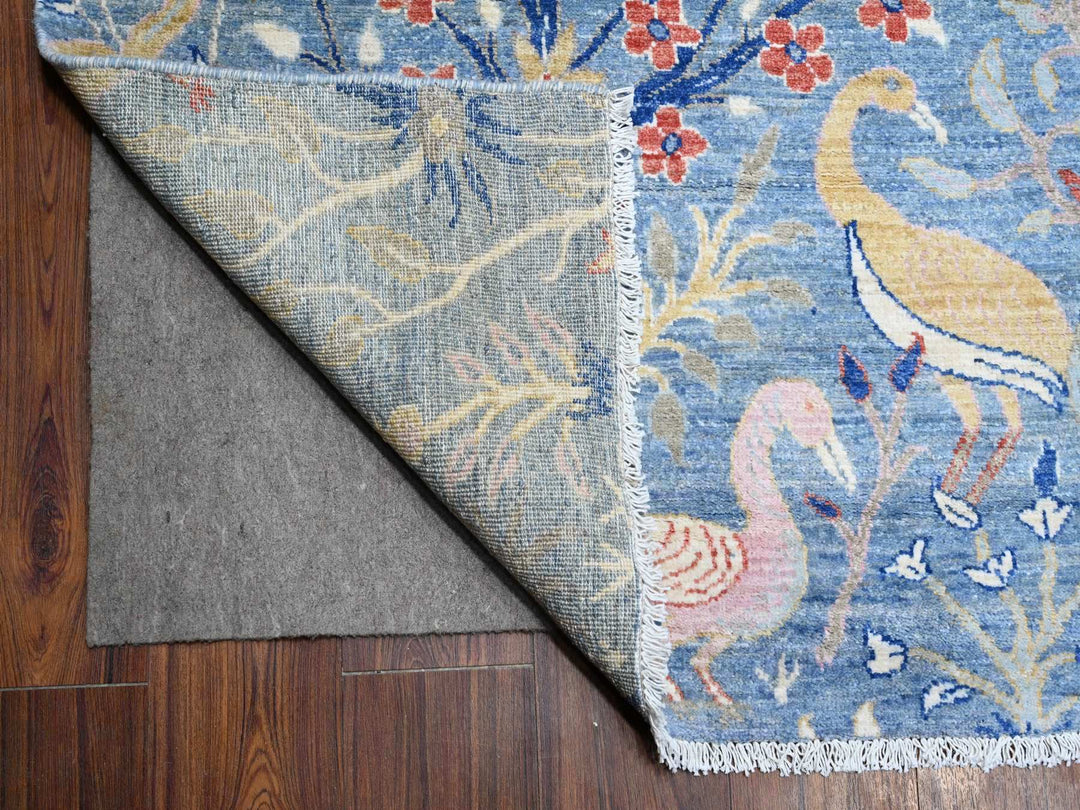 11'11" x 12'1" New Hand Knotted Blue Wool Square Oriental Rug - MOA10288709