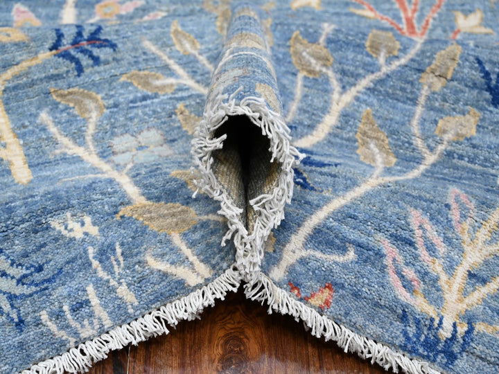 11'11" x 12'1" New Hand Knotted Blue Wool Square Oriental Rug - MOA10288709