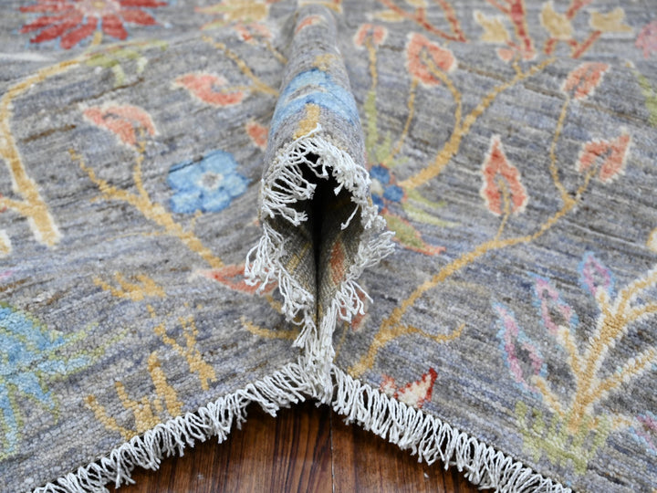 11'11" x 12'1" New Hand Knotted Grey Wool Square Oriental Rug - MOA10288711