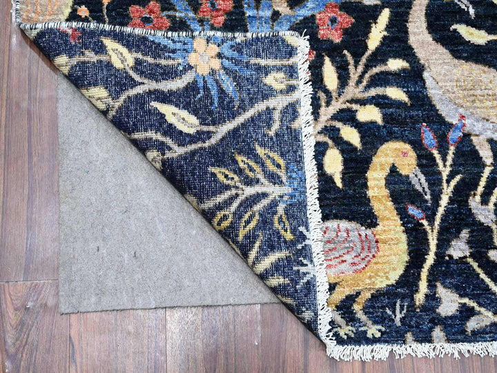 7'11" x 8'2" New Hand Knotted Blue Wool Square Oriental Rug - MOA10288712