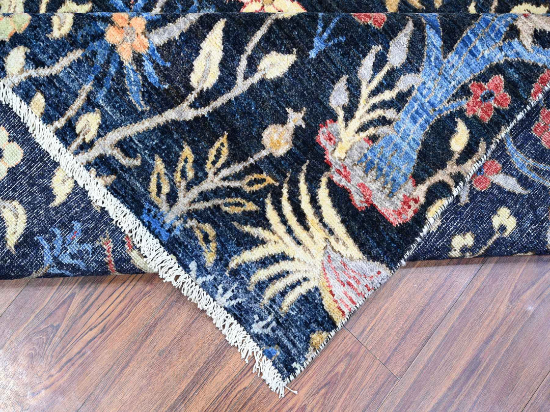 7'11" x 8'2" New Hand Knotted Blue Wool Square Oriental Rug - MOA10288712