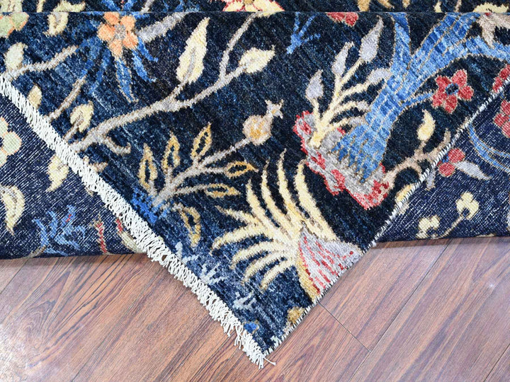7'11" x 8'2" New Hand Knotted Blue Wool Square Oriental Rug - MOA10288712