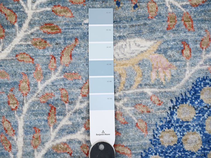 6'1" x 12'0" New Hand Knotted Blue Wool Runner Oriental Rug - MOA10288715