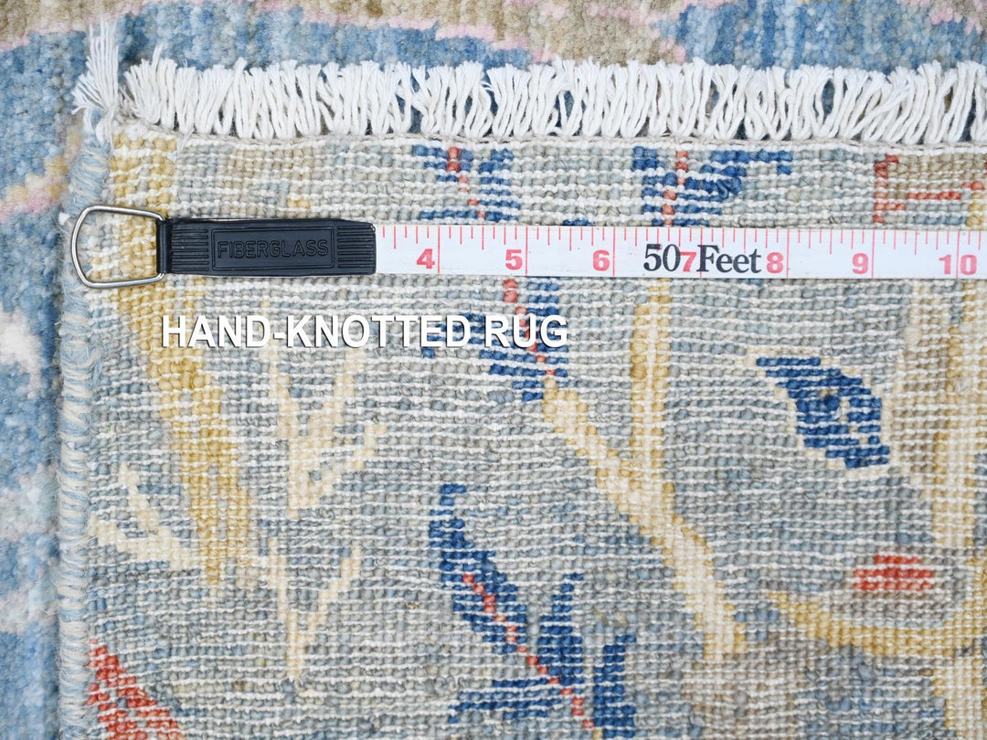 6'1" x 12'0" New Hand Knotted Blue Wool Runner Oriental Rug - MOA10288715