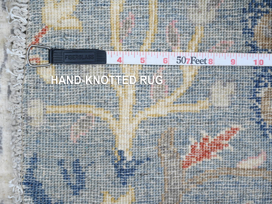 6'1" x 6'2" New Hand Knotted Blue Wool Round Oriental Rug - MOA10288717