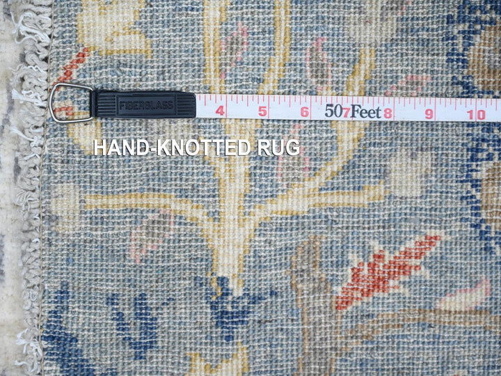 6'1" x 6'2" New Hand Knotted Blue Wool Round Oriental Rug - MOA10288717