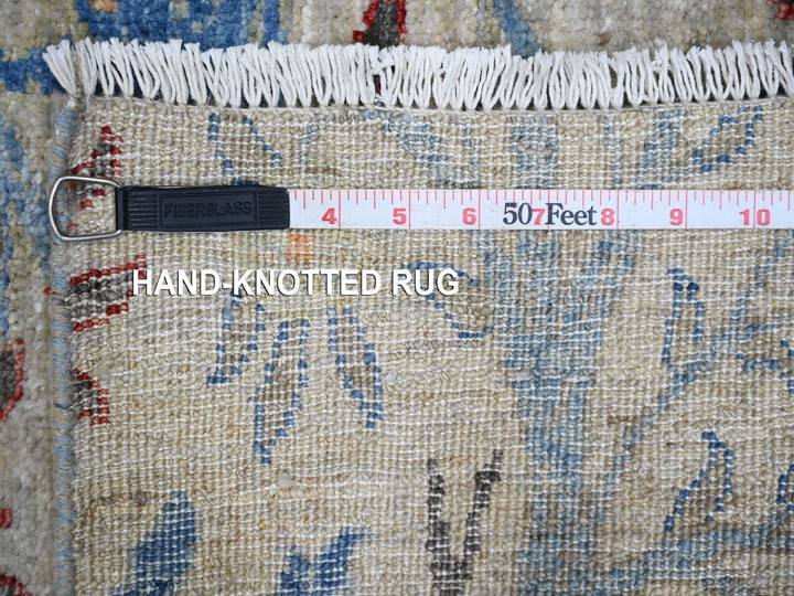 4'1" x 15'11" New Hand Knotted Grey Wool Runner Oriental Rug - MOA10288718