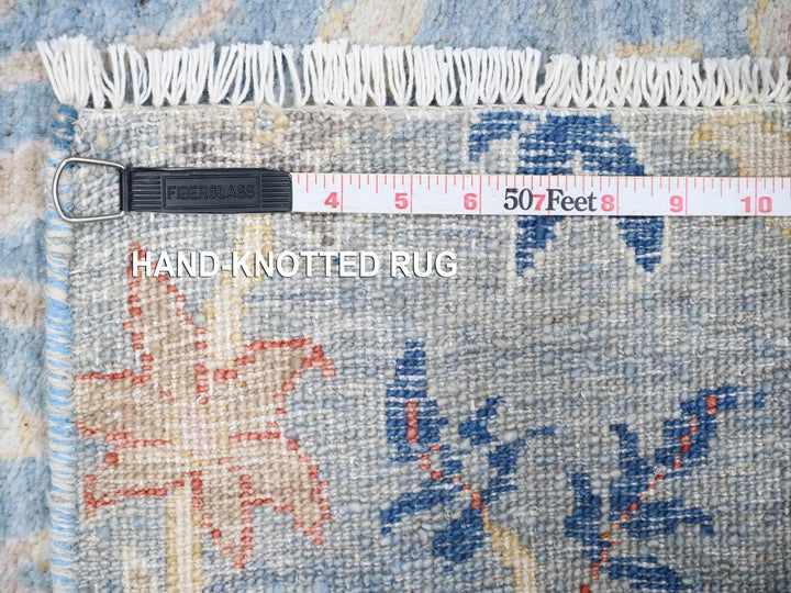 3'11" x 11'10" New Hand Knotted Blue Wool Runner Oriental Rug - MOA10288719