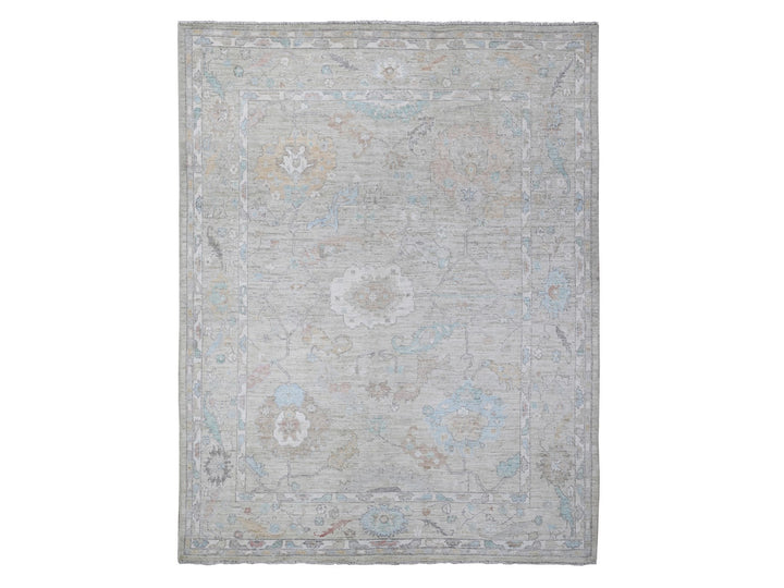 7'9" x 9'11" New Hand Knotted Grey Wool Rectangle Oriental Rug - MOA10288720