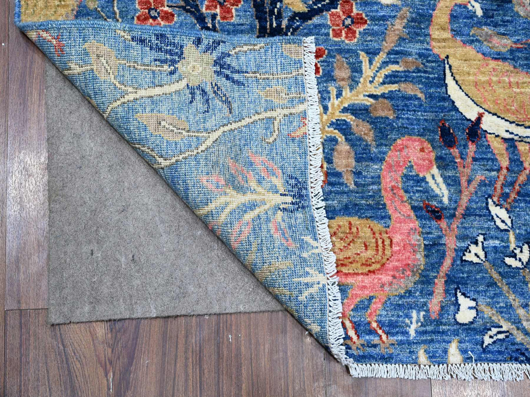 5'11" x 8'9" New Hand Knotted Blue Wool Rectangle Oriental Rug - MOA10288725