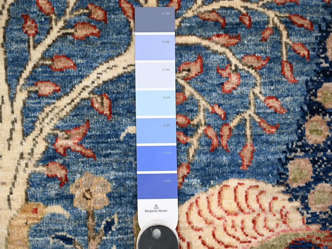 5'11" x 8'9" New Hand Knotted Blue Wool Rectangle Oriental Rug - MOA10288725
