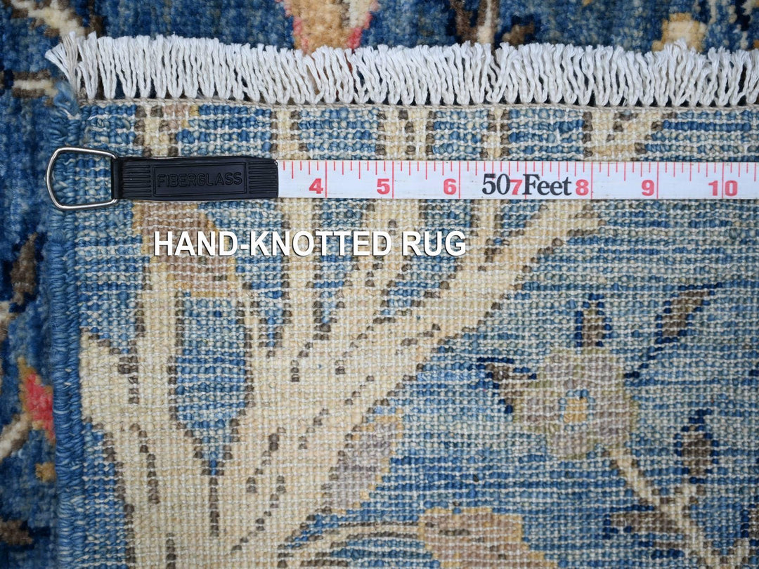 5'11" x 8'9" New Hand Knotted Blue Wool Rectangle Oriental Rug - MOA10288725