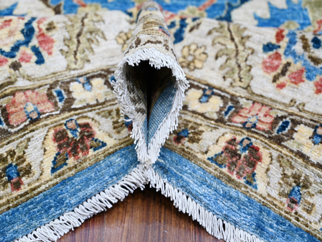 8'11" x 11'8" New Hand Knotted Blue Wool Rectangle Oriental Rug - MOA10288731