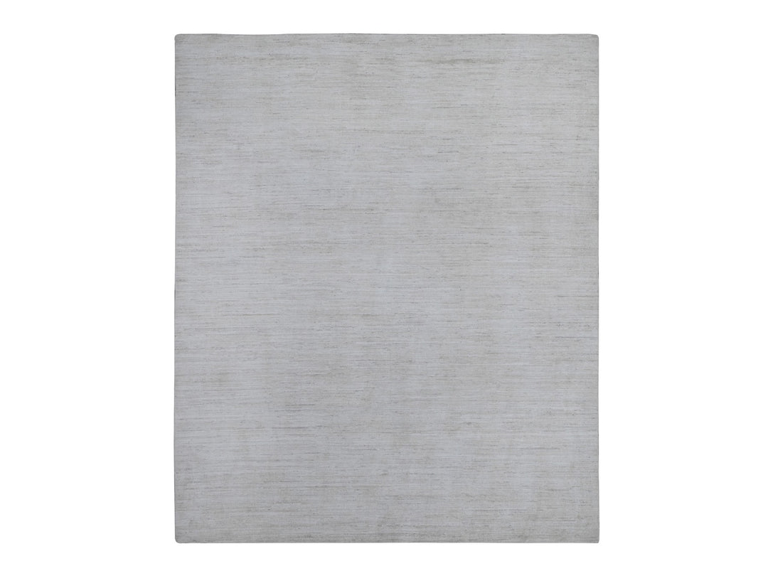 7'11" x 9'8" New Hand Knotted Ivory Wool Rectangle Oriental Rug - MOA10288737