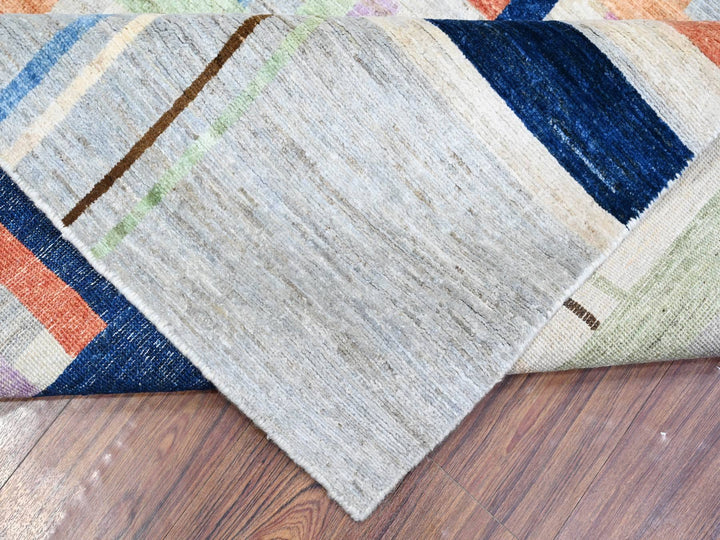 8'10" x 11'4" New Hand Knotted Grey Wool Rectangle Oriental Rug - MOA10288738