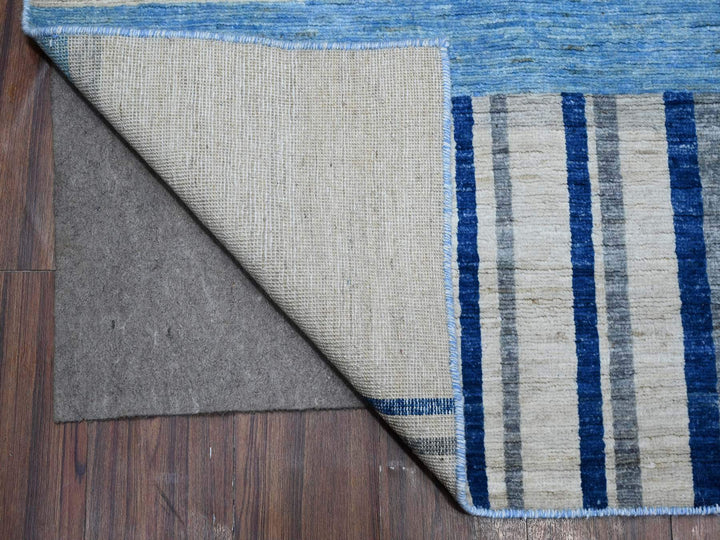 8'8" x 11'7" New Hand Knotted Grey Wool Rectangle Oriental Rug - MOA10288739