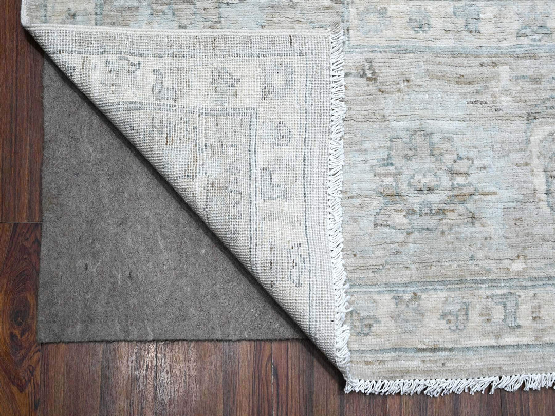 9'11" x 13'0" New Hand Knotted Grey Wool Rectangle Oriental Rug - MOA10288743
