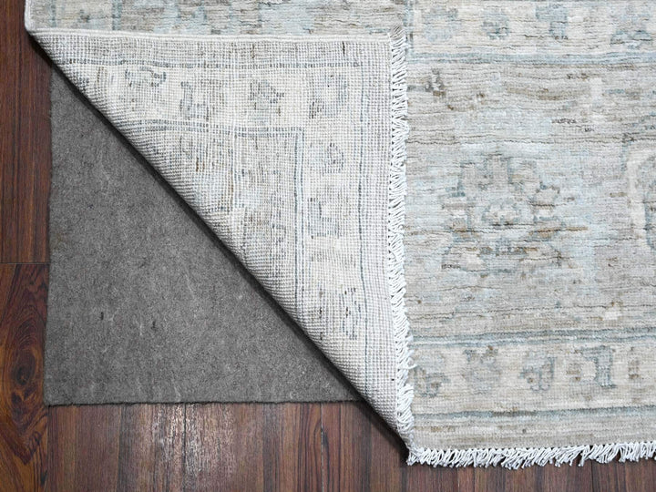 9'11" x 13'0" New Hand Knotted Grey Wool Rectangle Oriental Rug - MOA10288743