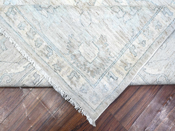 9'11" x 13'0" New Hand Knotted Grey Wool Rectangle Oriental Rug - MOA10288743